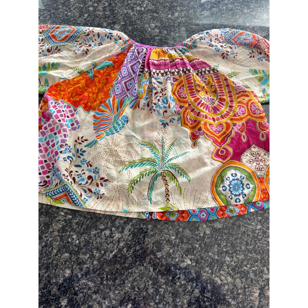 Johnny Was Michaella Peasant Blouse Avelar Tropical Print Top C18826-4 Small NEW - Picture 10 of 11